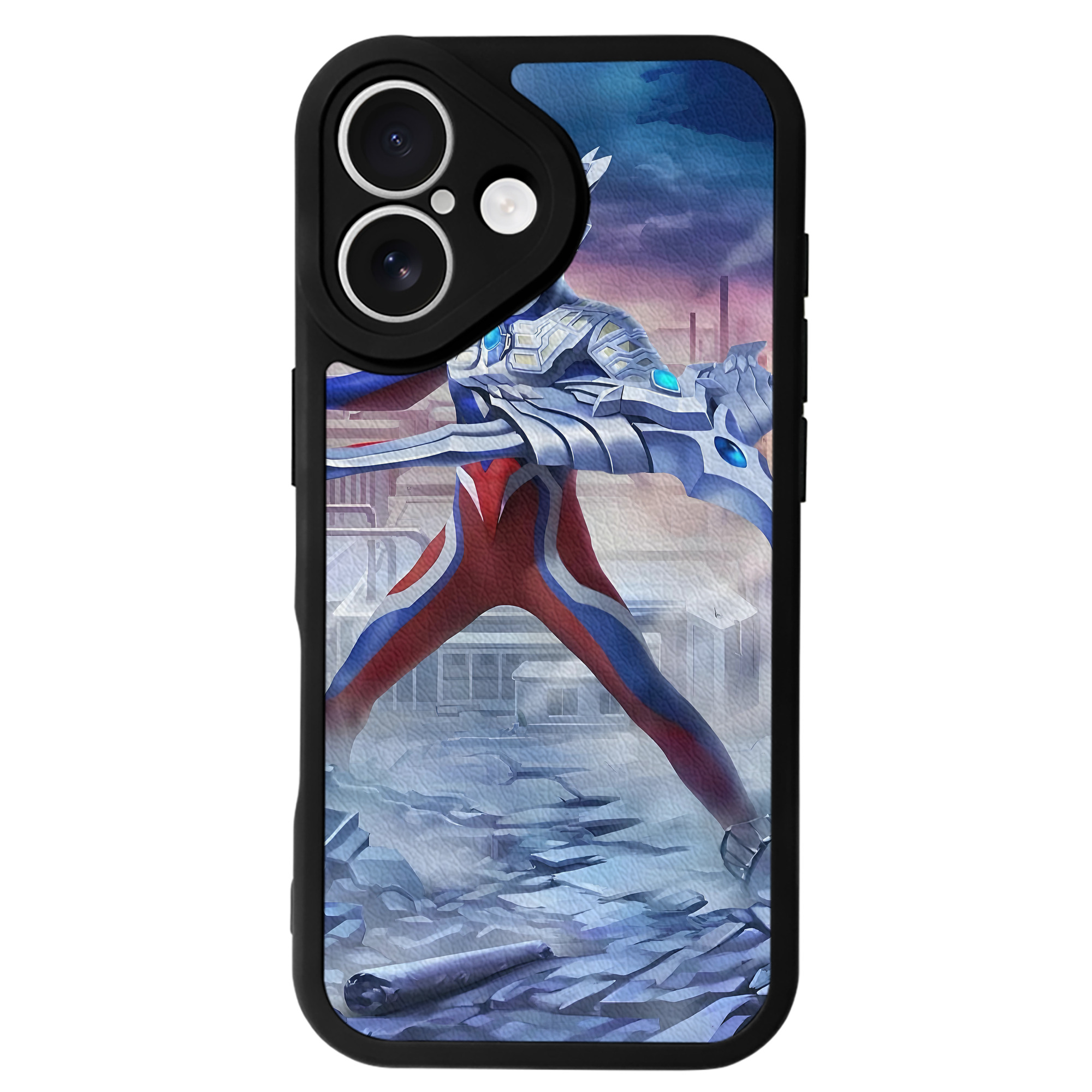 （画像用） ウルトラマン Ultraman 【iPhone 16シリーズ対応】シリコンスマホケース（レザー調） 材質：シリコン